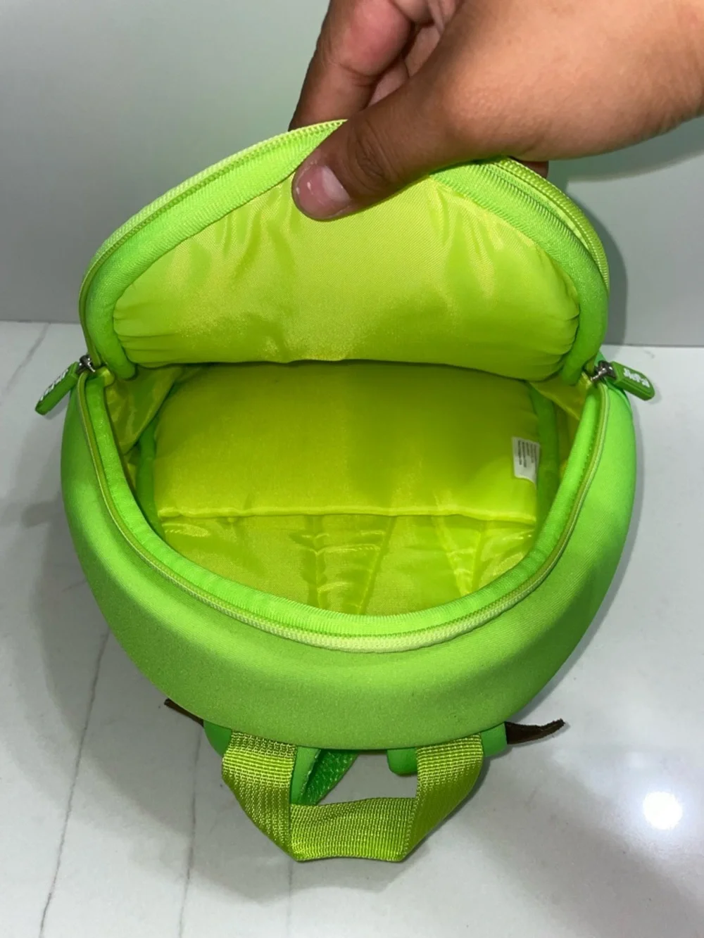 Jiepai 3D Hippo Cartoon Neon Green Designed Waterproof Bag Kids Girl or Boy